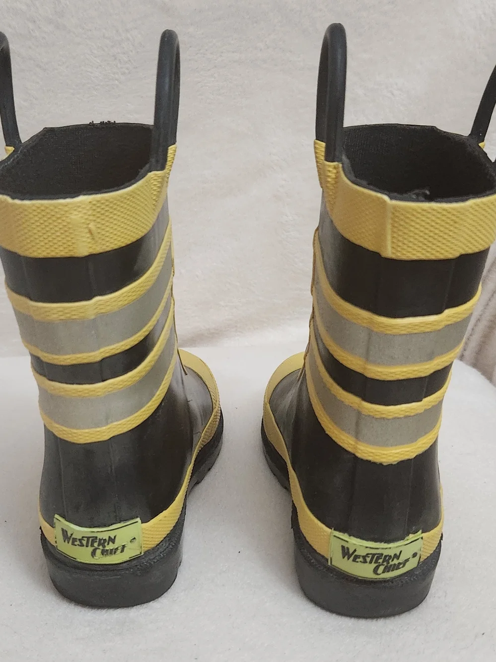 Western Chief Kids F.D.U.S.A. Rain Boots Toddler Sz 7 Black & Yellow